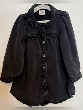Wonder Nation Black Denim Western Babydoll Dress Toddler 18M